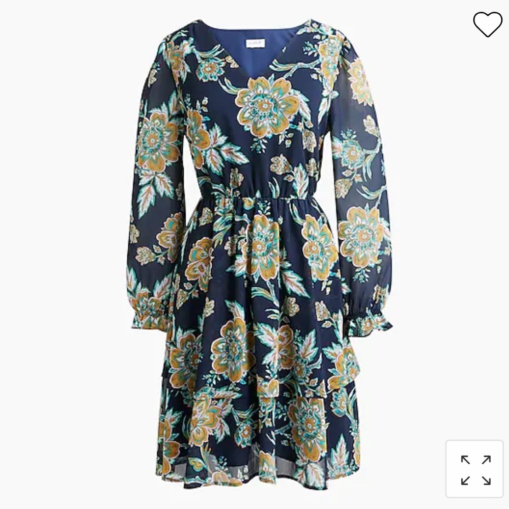 J Crew V Neck Tiered Dress Size 4